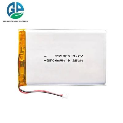 بطارية لي أيون بوليمر ذات سعة عالية 2500mAh 555075 3.7v 2500mah بطارية ليتيم آلة القصة