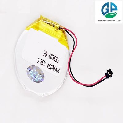 3.7 فولت 450mAh 453535 بطارية الليثيوم البوليمر مع 500 مرة عمر دورة بطارية ليبو قابلة لإعادة الشحن