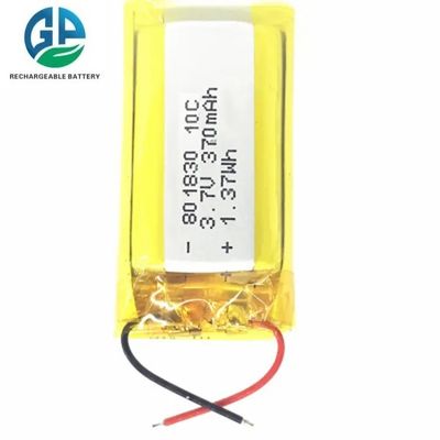 3.7 فولت بطارية لي بوليمر بطارية الطاقة دورة طويلة KC المعتمدة 801830 370mah بطارية بطاريات لي بوليمر قابلة لإعادة الشحن
