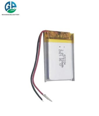 KC CB IEC62133 بطارية قابلة لإعادة الشحن لليثيوم بوليمر ليبو بقوة 3.8 فولت 500mAh لمعدات التجميل