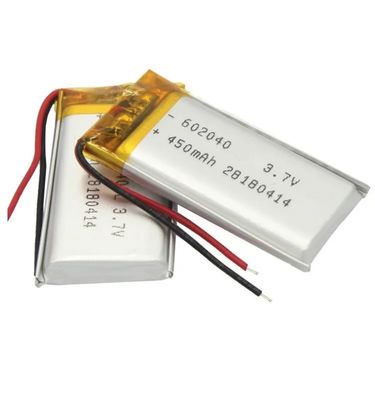معتمدة من كيه سي 602040 حجم 450mAh سعة بطارية الليثيوم البوليمر بطارية ليبو قابلة لإعادة الشحن