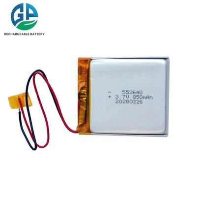 بطارية الليثيوم أيون بوليمر عالية السعة 3.7 فولت 850mAh 553640 بطارية ليبو قابلة لإعادة الشحن