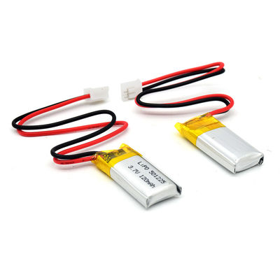 3.7V 120mAh 501225 حجم بطارية ليثيوم بوليمر بطارية ليثيوم قابلة للشحن مع موصل