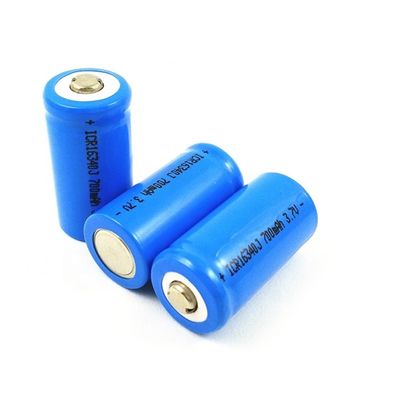 3.7V 750mAh ICR16340 CR123A بطارية ليثيوم أيون قابلة لإعادة الشحن مع 500 دورة حياة